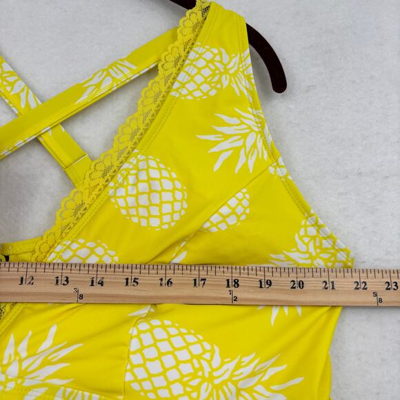 Torrid Swim Dress Size 4X Yellow Pineapple Print Lined Full Coverage Wire Free - Picture 10 of 13